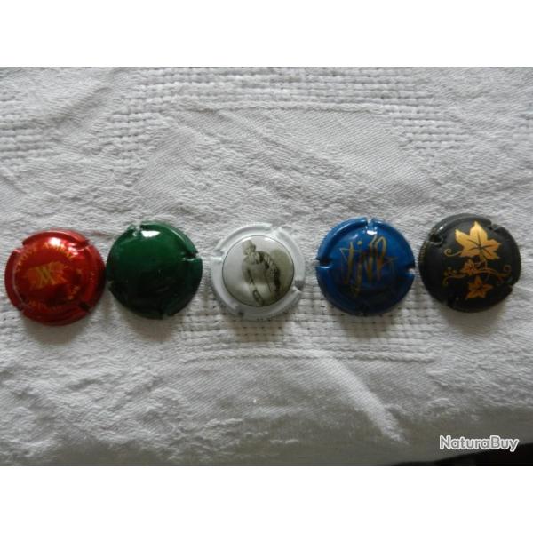 N�40 - lot de 5 capsules de muselet pour champagne ou cr�ment
