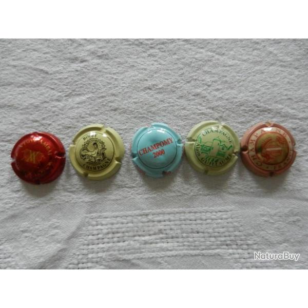 N�41 - lot de 5 capsules de muselet pour champagne ou cr�ment