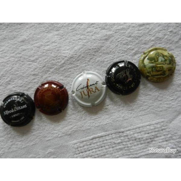 N�44 - lot de 5 capsules de muselet pour champagne ou cr�ment