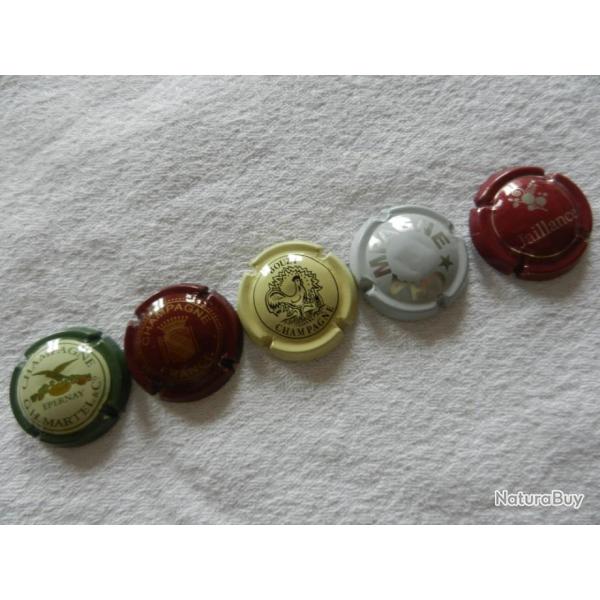 N�47 - lot de 5 capsules de muselet pour champagne ou cr�ment