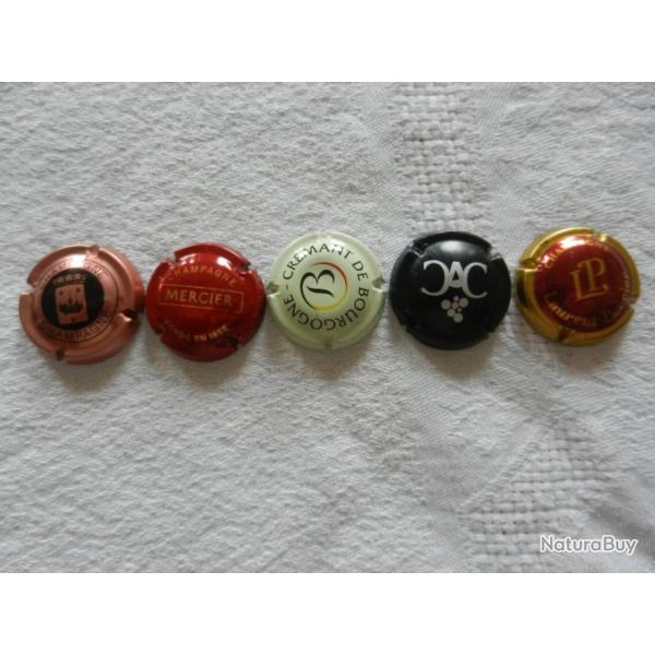 N�48 - lot de 5 capsules de muselet pour champagne ou cr�ment