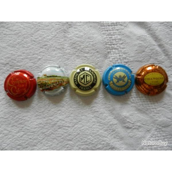 N�49 - lot de 5 capsules de muselet pour champagne ou cr�ment
