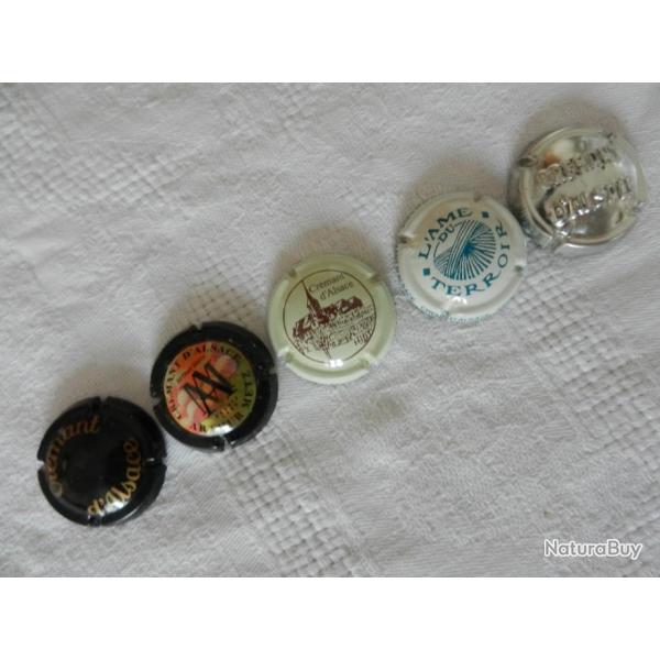 N�53 - lot de 5 capsules de muselet pour cr�mant d'Alsace