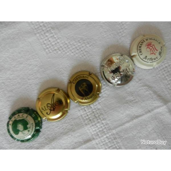 N�54 - lot de 5 capsules de muselet pour cr�mant d'Alsace