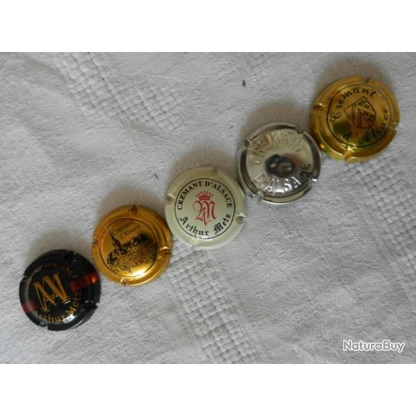 N�55 - lot de 5 capsules de muselet pour cr�mant d'Alsace