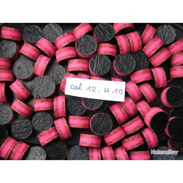 Bourres  li�ge  feutre  rose  et  li�ge  cal  12  hauteur  10 mm  1�re  qualit�