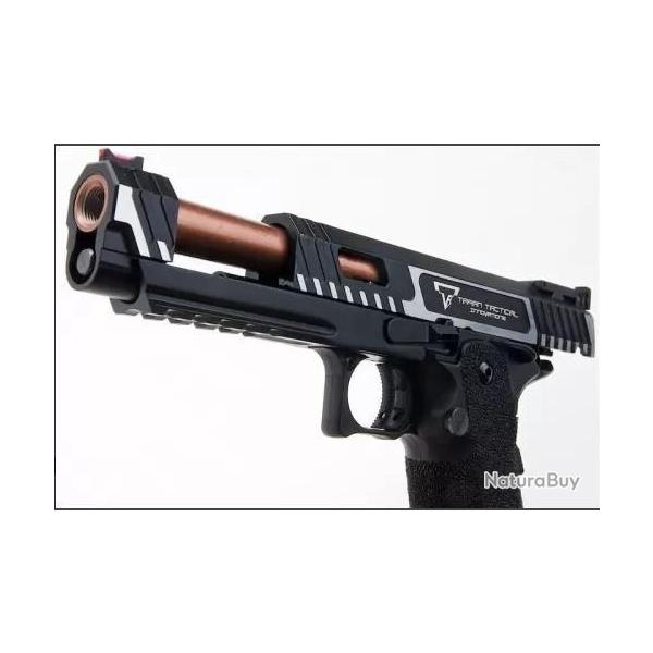 PRE COMMANDE ARMY ARM COMBAT MASTER+COMPENSATEUR 2TONE BLACK ALUMINIUM BROSSE FIBRE OPTIQUE PHOSPHO!