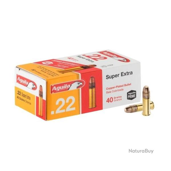 Munition Aguila Cal.22LR super extra pleine haute vitesse cuivre par 50