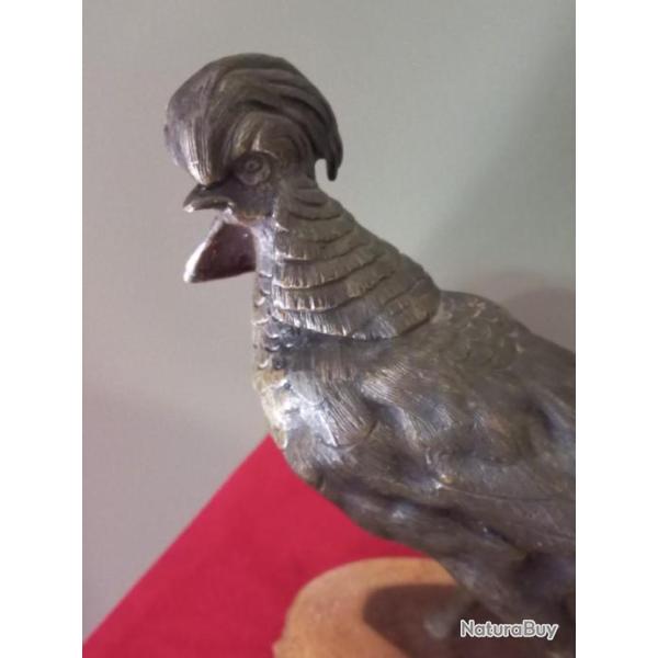 joli  faisant dor� en bronze sur socle en bois " troudot "