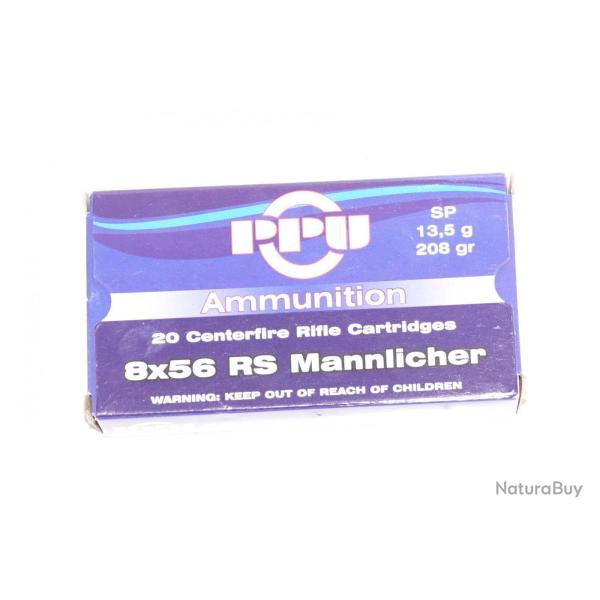 Boite de 20  munitions 8X56 RS Manlicher 208 gr