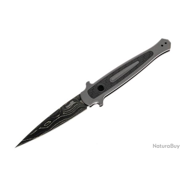 Couteau Automatique Kershaw Launch 8 Lame Acier Damas Manche Aluminium/F Carbone Made USA KS7150DAM