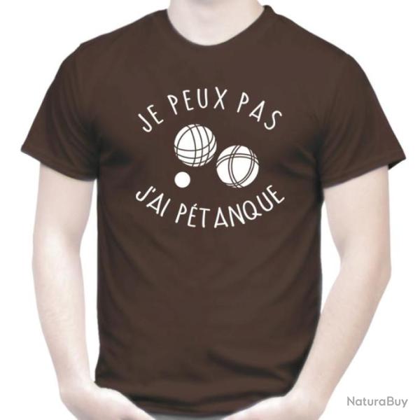 T-SHIRT - JE PEUX PAS  J'AI P�TANQUE - Blague Humour Dr�le  Id�e cadeau No�l Anniversaire coll�gue