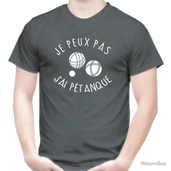 T-SHIRT - JE PEUX PAS  J'AI P�TANQUE - Dr�le  Humour Blague   Id�e cadeau No�l Anniversaire coll�gue