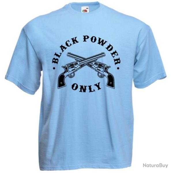 TEE SHIRT  BLACK POWDER ONLY - tir poudre noire R�volver � amorce 1075 Sheriff Army calibre .44 Colt