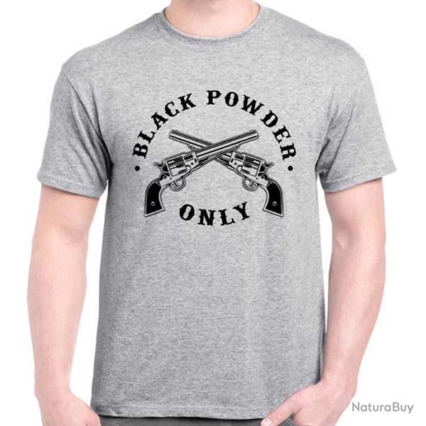 TEE SHIRT  BLACK POWDER ONLY - tir poudre noire R�volver � amorce 1075 Sheriff Army Colt calibre .44