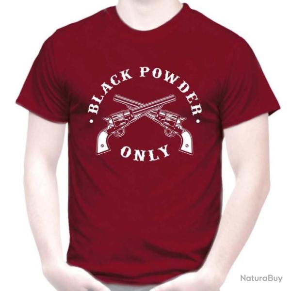 TEE SHIRT  BLACK POWDER ONLY  tir poudre noire PNF2 Revolver R�mington Sheriff Army Colt calibre .44
