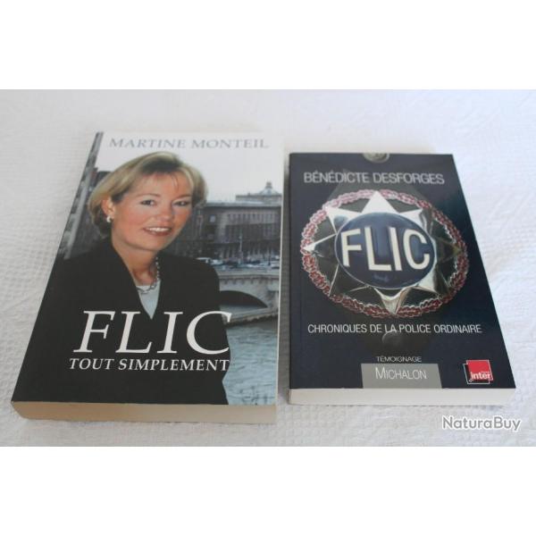 Lot 2 livres t�moignages police, flic
