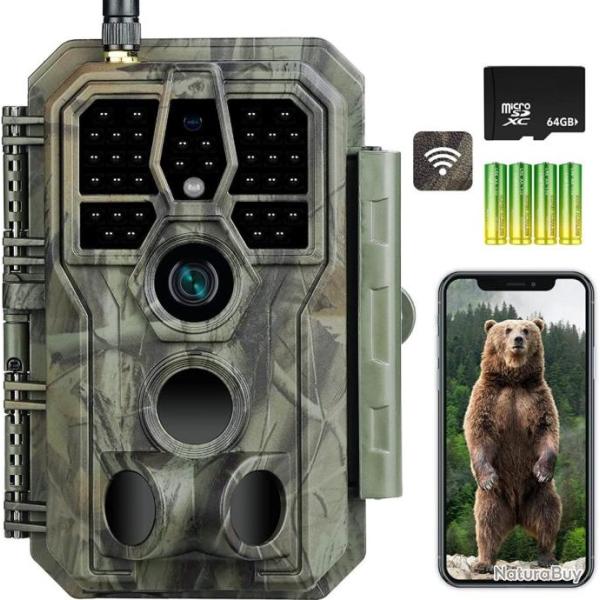 Cam�ra de chasse 32MP 1296P H.264 IP66 �tanche Grand Angle 120� Vision Nocturne 100FT Infrarouge