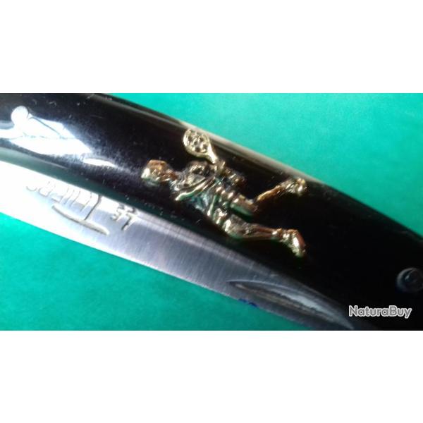 RARE d�cor TENNIS GRATUIT grav� Initiales lame couteau LE THIERS