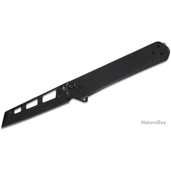 Couteau Gerber Spire A/O Black Lame Acier D2 Reverse Tanto Manche G10 Linerlock Clip G1917