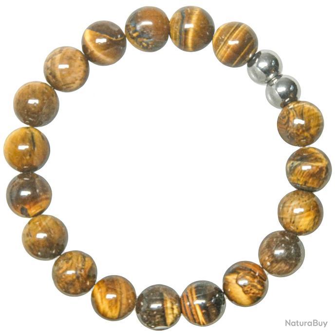 Bracelet Paracorde Fait Main Avec Fermoir Tête De Tigre Laiton Et Perles œil De Tigre