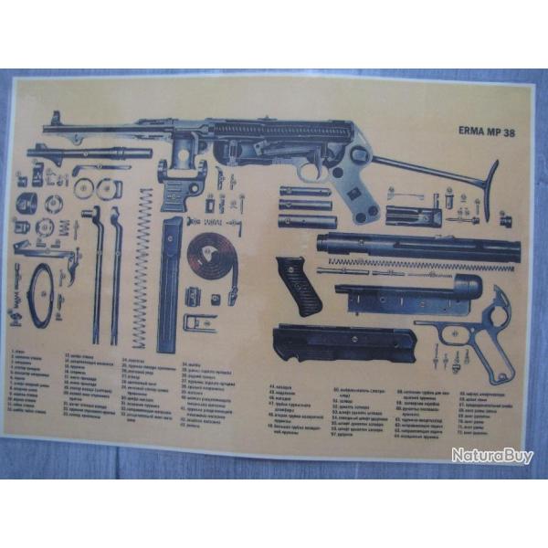 Notice  Allemande pour ERMA  MP38 WW2