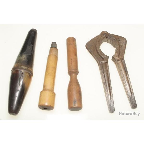 lot bourroir et pince pour poudre noire