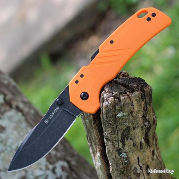 Couteau Cold Steel Engage Atlas Orange Lame Acier 4116 Clip Point Manche GFN Clip CSFL30DPLDBO