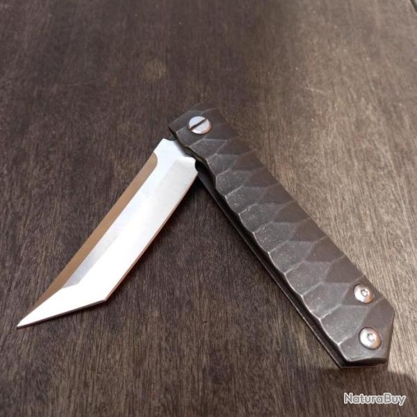 Couteau TANTO Manche en M�tal noir