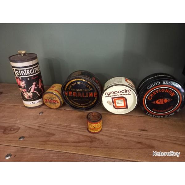 lot de 6 boites m�tal publicitaires 1920 /1950