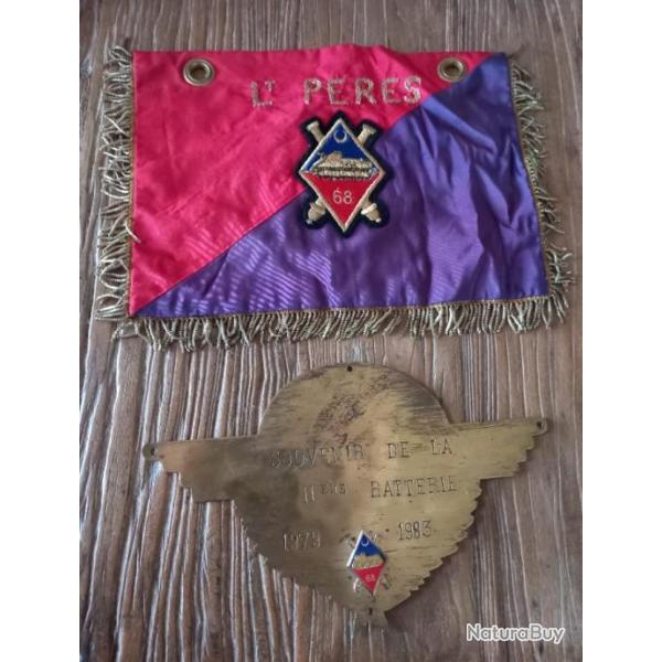 68 Rgiment Artillerie d'Afrique LA VALBONNEFanion + plaque bronze