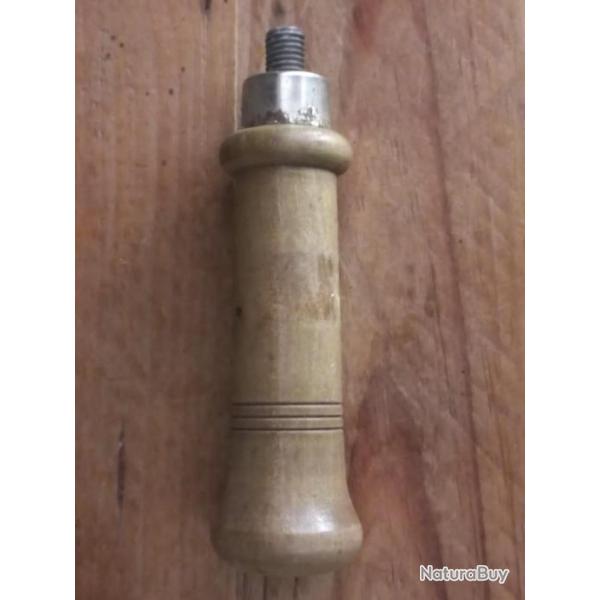 lot de deux anciennes poignes outils  en bois avec pas de vis