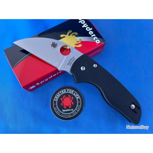 Couteau Spyderco Lil' Native Wharncliffe Lame Acier CPM-S30V Manche G10 Lock Clip USA SC230GPWC