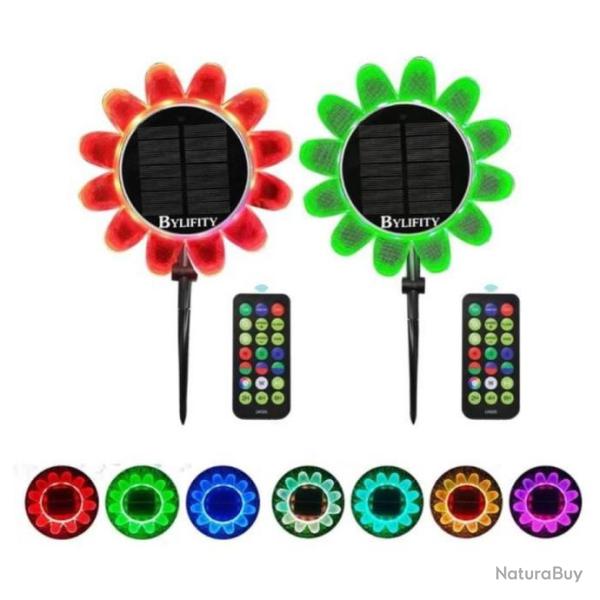 Lampe Solaire Ext�rieur 2 Pi�ces Lampes Solaires Tournesol pour Jardin ext�rieur Lumi�res color�es