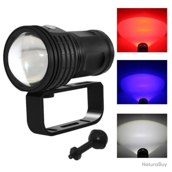 Lampe Sous-Marine Plong�e LED Batterie 4X100 18650 Lumens Photographie Vid�o Haute Quali
