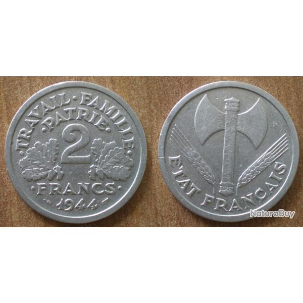 France 2 Francs 1944 Francisque Piece Aluminium Francs