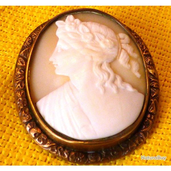 BROCHES PIN' S ET BIJOUX - MAGNIFIQUE BROCHE EN CAME POUR DAMES, SUPERBE BIJOU ANCIEN VERS 1920/30/