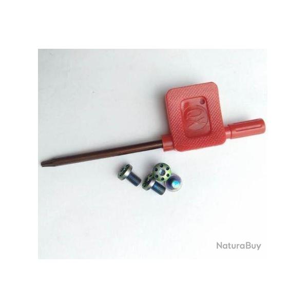 Jeux de 4 visses pour plaquette colt 1911 (vert bleuie)