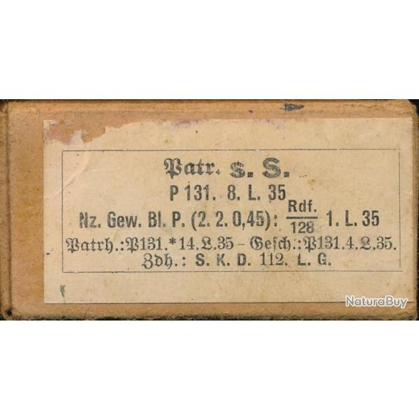 BOITE VIDE TBE 7,92x57 MAUSER  P131 35 SS