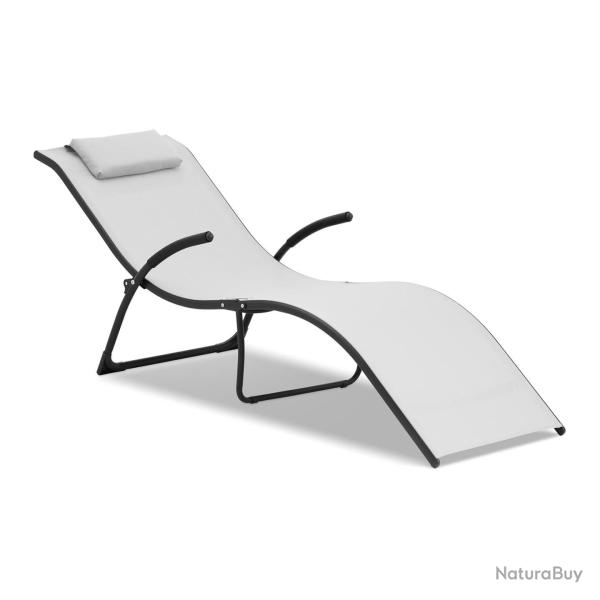 Bain de soleil transat en acier ondul�e gris 14_0007441