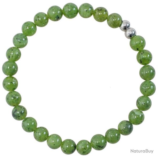 Bracelet en jade n�phrite - Perles rondes 6 mm