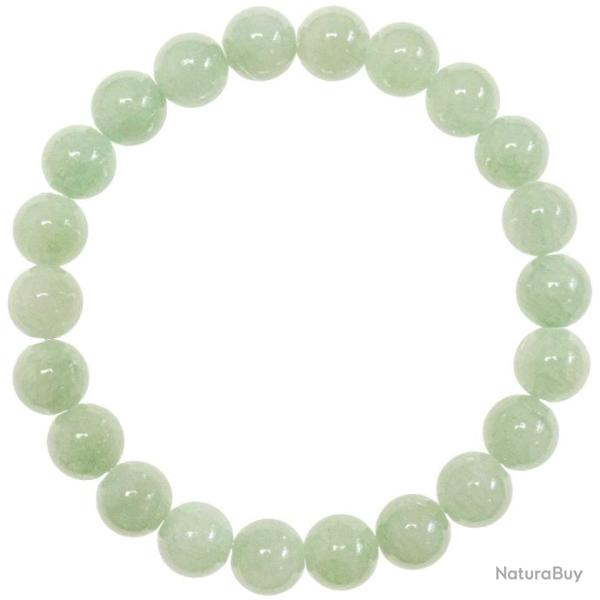 Bracelet en jade vert - Perles rondes 8 mm