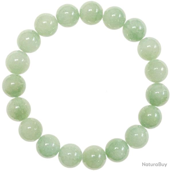 Bracelet en jade vert - Perles rondes 10 mm