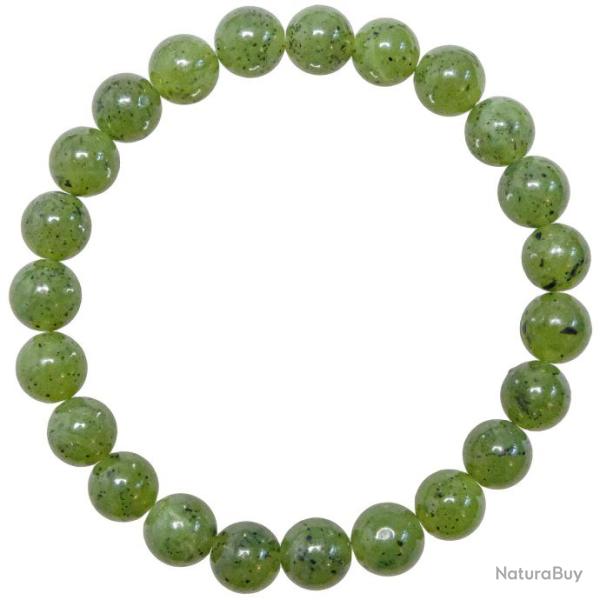 Bracelet en jade n�phrite - Perles rondes 8 mm