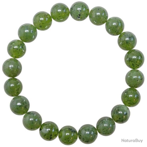 Bracelet en jade n�phrite - Perles rondes 10 mm