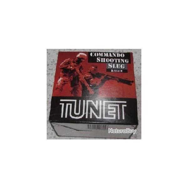 Boite de 25 cartouches TUNET COMMANDO SLUG cal 12/67, balle de 28grs