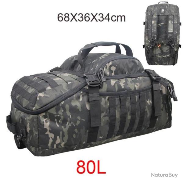 Sac � dos tactique - 80L CAMO GRIS- Militaire Mixte & polyvalent - Tissu tr�s r�sistant 600D