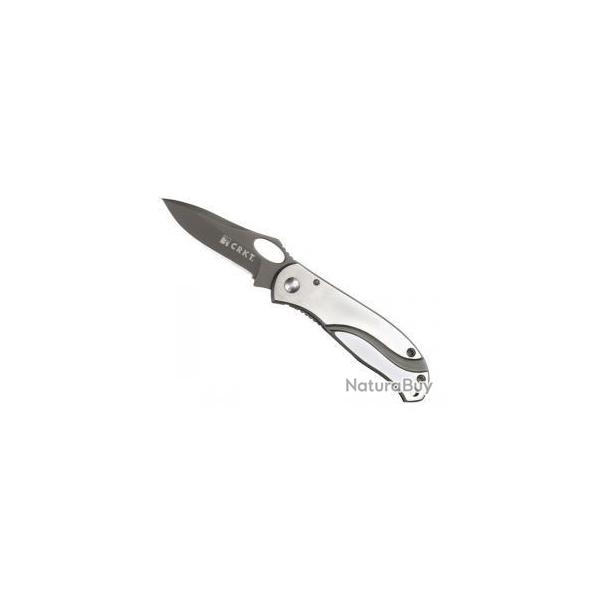 BEL438 COUTEAU CRKT "PAZODA" LAME ACIER REVETEMENT NITRURE DE TITZNE NOIR MANCHE 7.5CM INOX NEUF