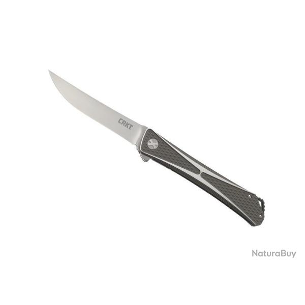 BEL447 COUTEAU CRKT "JUMBONES" ACIER SATINE MANCHE 15.5CM ALU NEUF