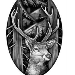 Calotte Blaser R8, R93, K95 en argent motif cerf + Porte Calotte R8 Professionnal